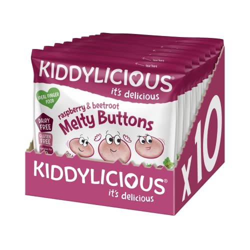 Kiddylicious Himbeer- & Rote-Bete-Knusper-Buttons – Nahrhafte Fingerfood-Snacks für Babys
