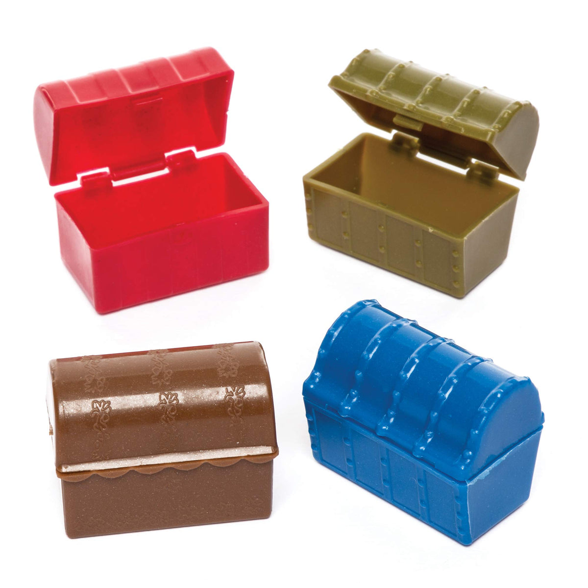 Baker Ross Mini-Schatztruhen (8er-Pack) – Piraten-Gastgeschenke aus Kunststoff | Verschiedene Farben