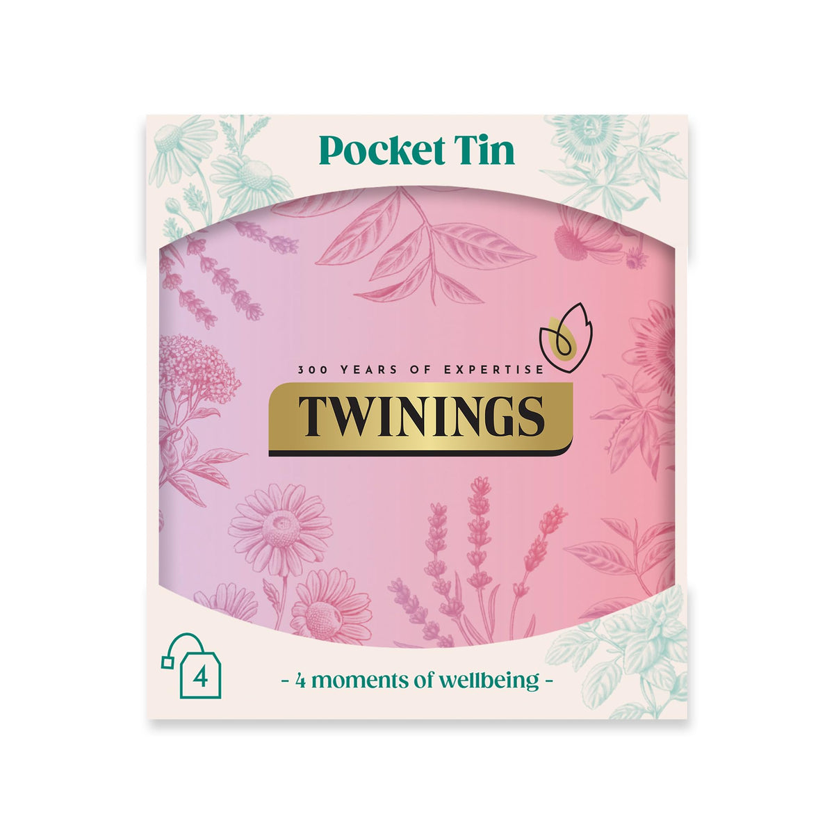 Twinings Festive Limited Edition 4 Pocket Tea Tin with Superblends Sleep and Glow