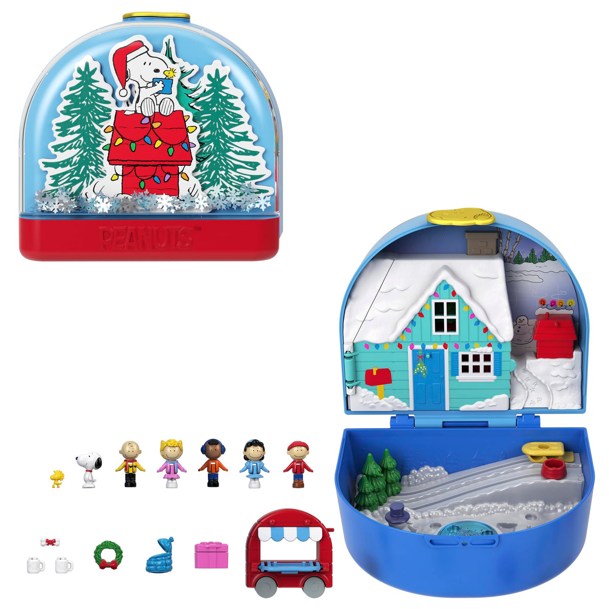 Polly Pocket x Peanuts Collector Compact - 7 Themed Micro Doll Playset for Kids 4+
