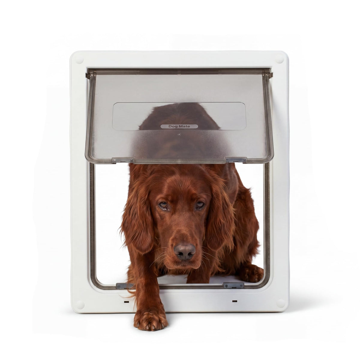 Dog Mate Lockable Large Dog Door - Up to 630 mm, White