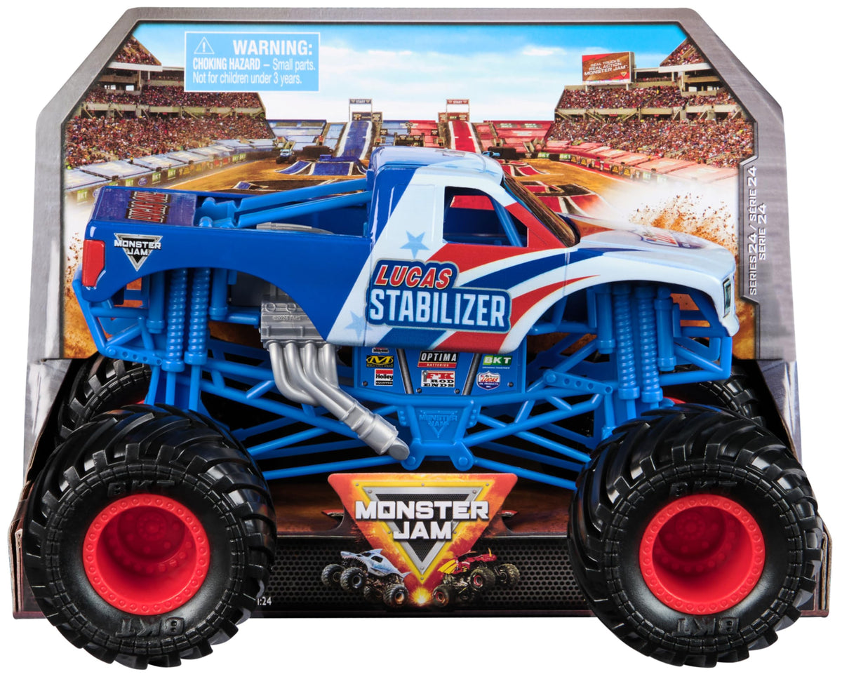 Monster Jam Lucas Stabilizer Monster Truck - 1:24 Scale Die-Cast Vehicle for Kids