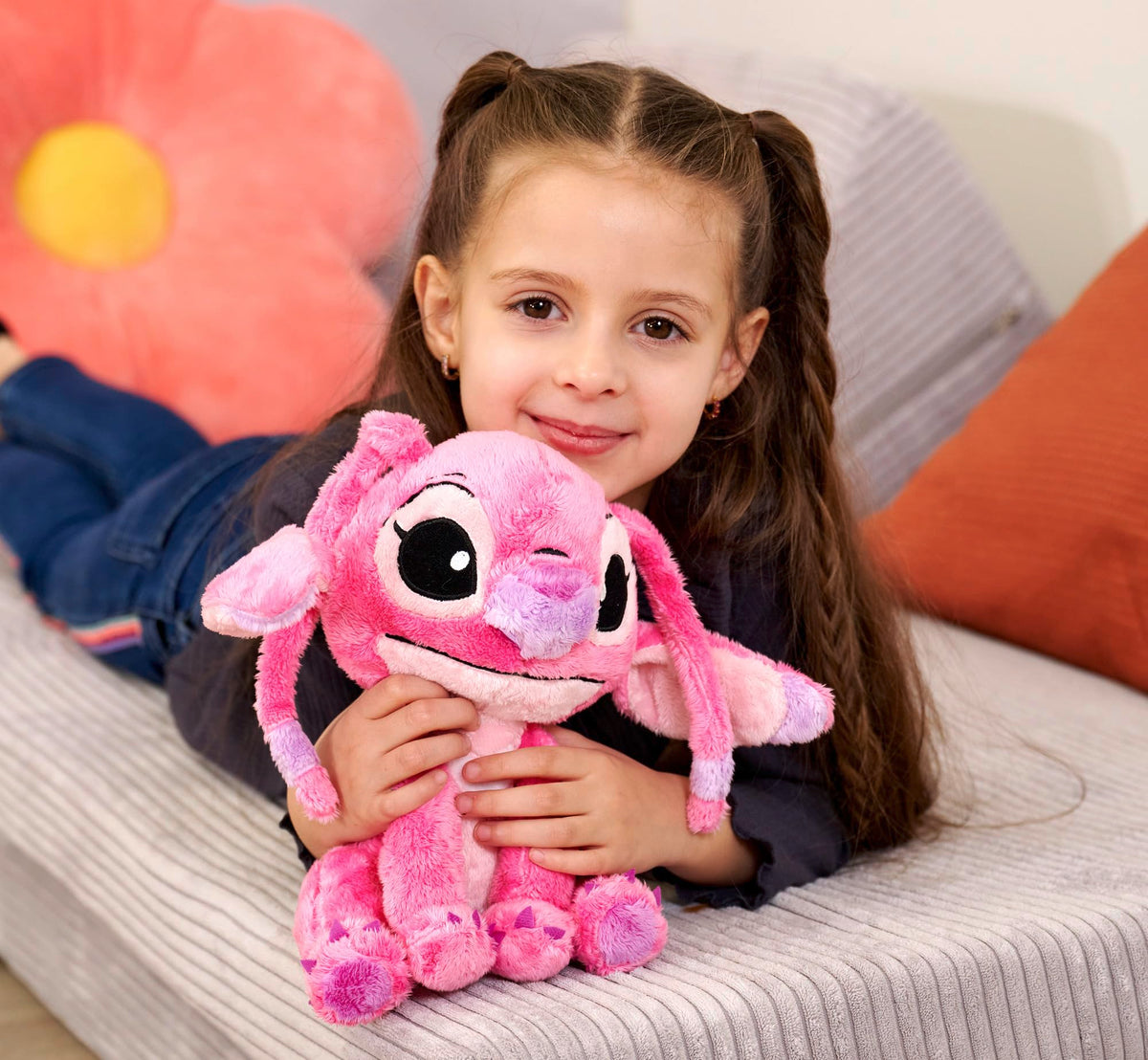 Simba Disney Lilo And Stitch Angel Soft Toy - 25cm Pink Polyester Plushie 4