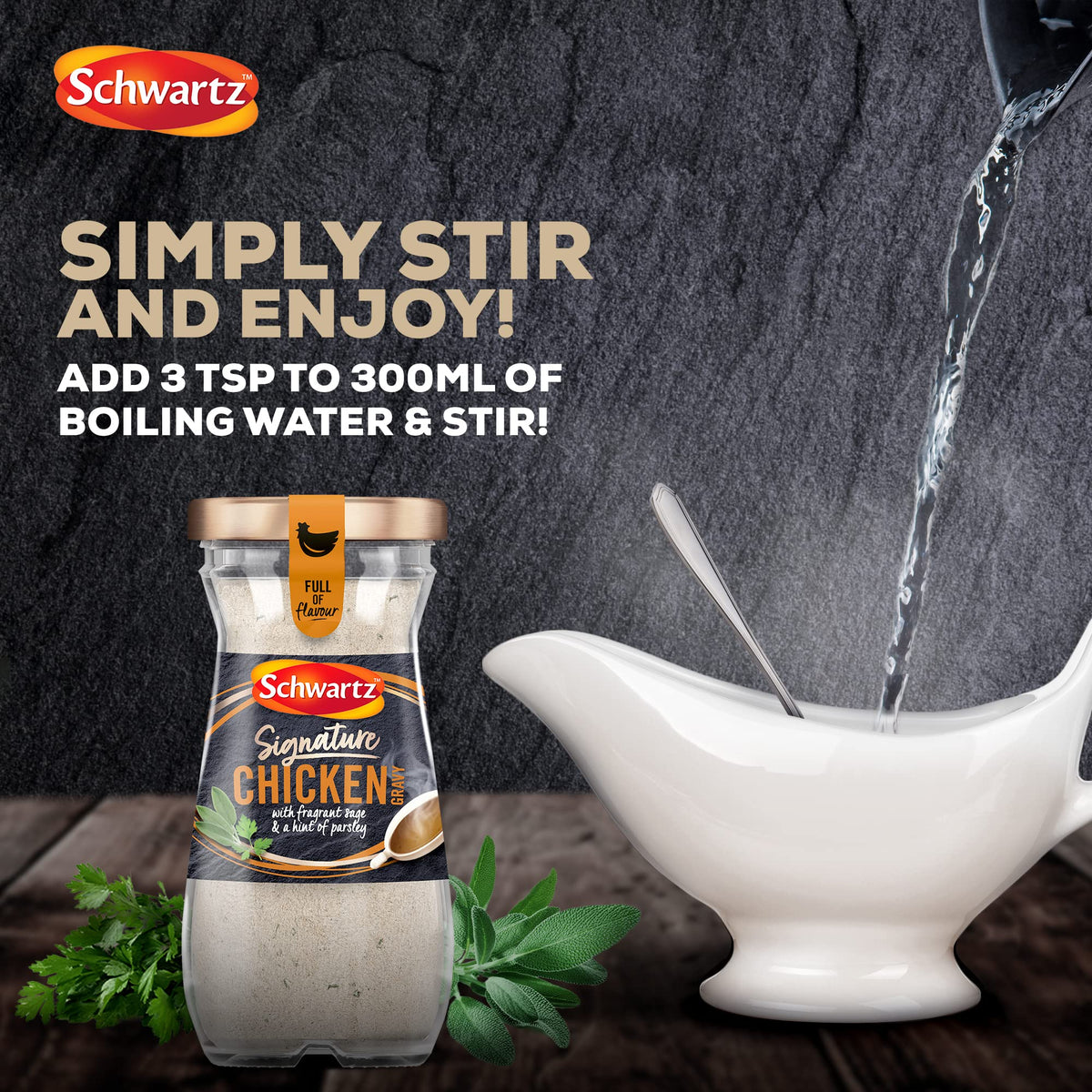 Schwartz - Signature Chicken Gravy 155g | Pack of 2 | Instant Roast Chicken Flavour with Sage & Parsley